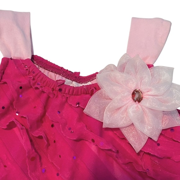 CachCach Pink Ruffle Bubble Tank Dress 2T - Picture 2 of 4